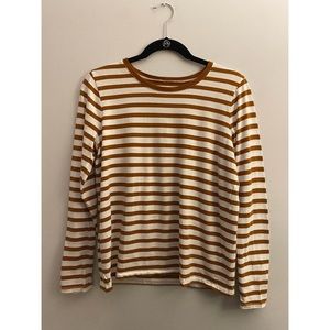 Burnt Orange Striped Madewell Long Sleeve Tee